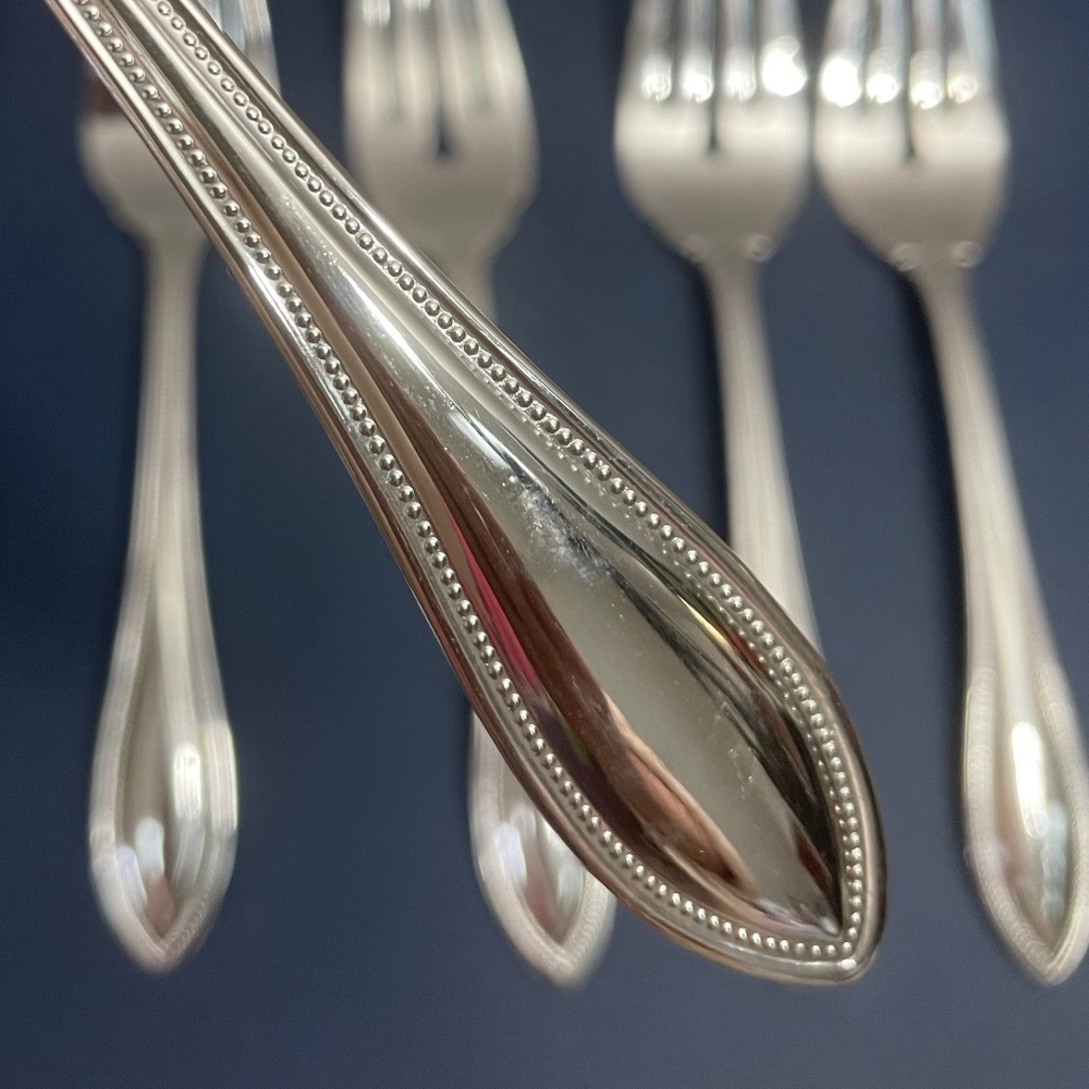 Oneida Arbor American Harmony 6 Salad Dessert Forks Stainless Flatware USA